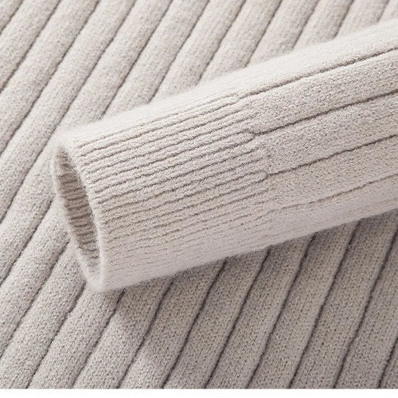 Pull à demi-zip rayé en coton élégant