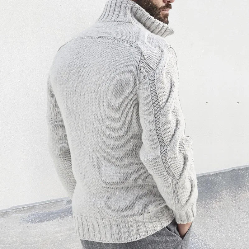 Esteban - Cardigan Old Money pour Homme – Veste en Mérinos de Luxe avec Fermeture Éclair