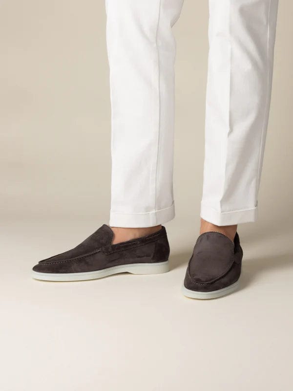 OLD MONEY - Mocassins en suède premium donkerbruin
