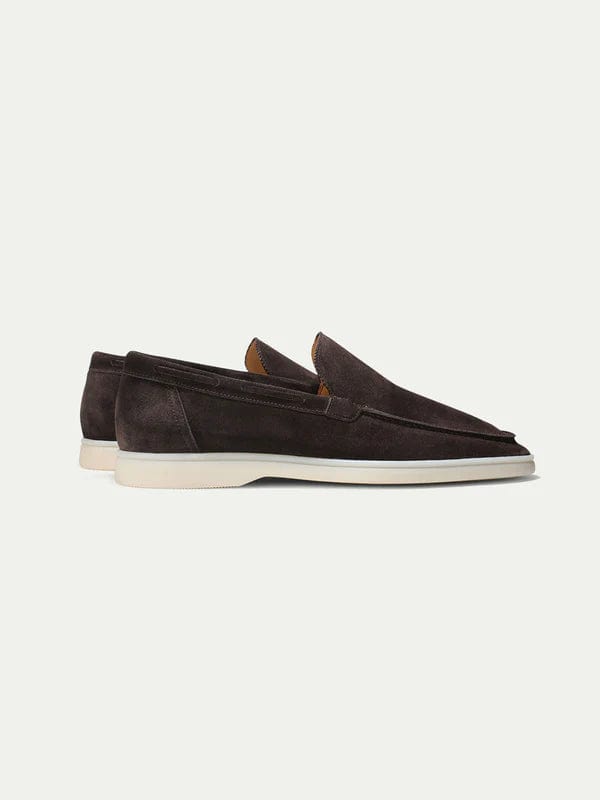 OLD MONEY - Mocassins en suède premium donkerbruin