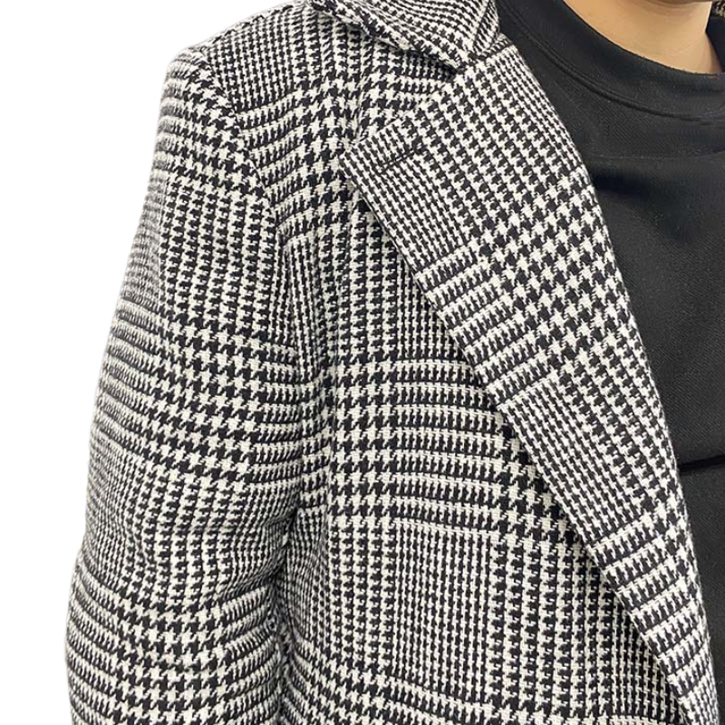 Manteau pour homme rétro classique à pied-de-poule – Manteau d’hiver double-breasted classique