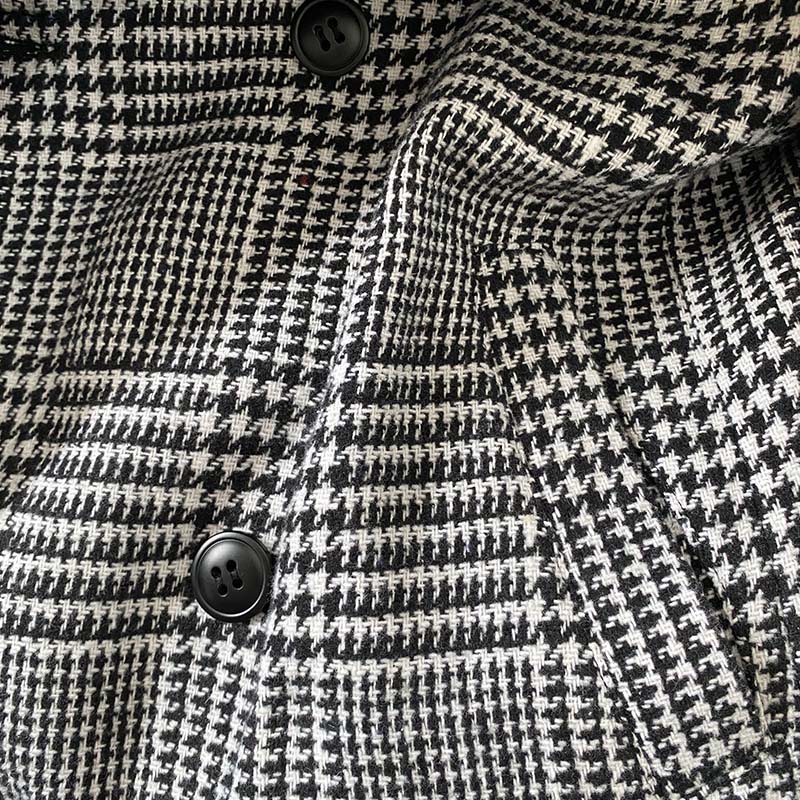 Manteau pour homme rétro classique à pied-de-poule – Manteau d’hiver double-breasted classique