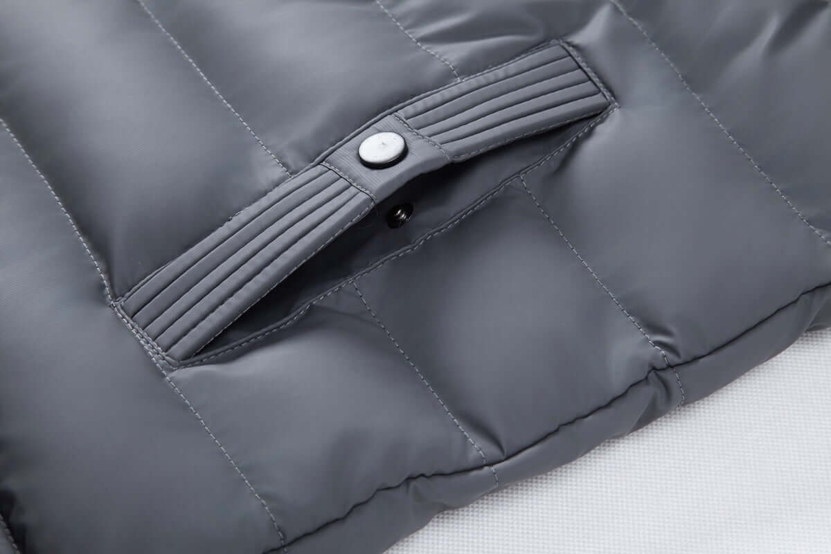 Florencio - Manteau d'hiver décontracté pour homme Old Money Gris/Noir