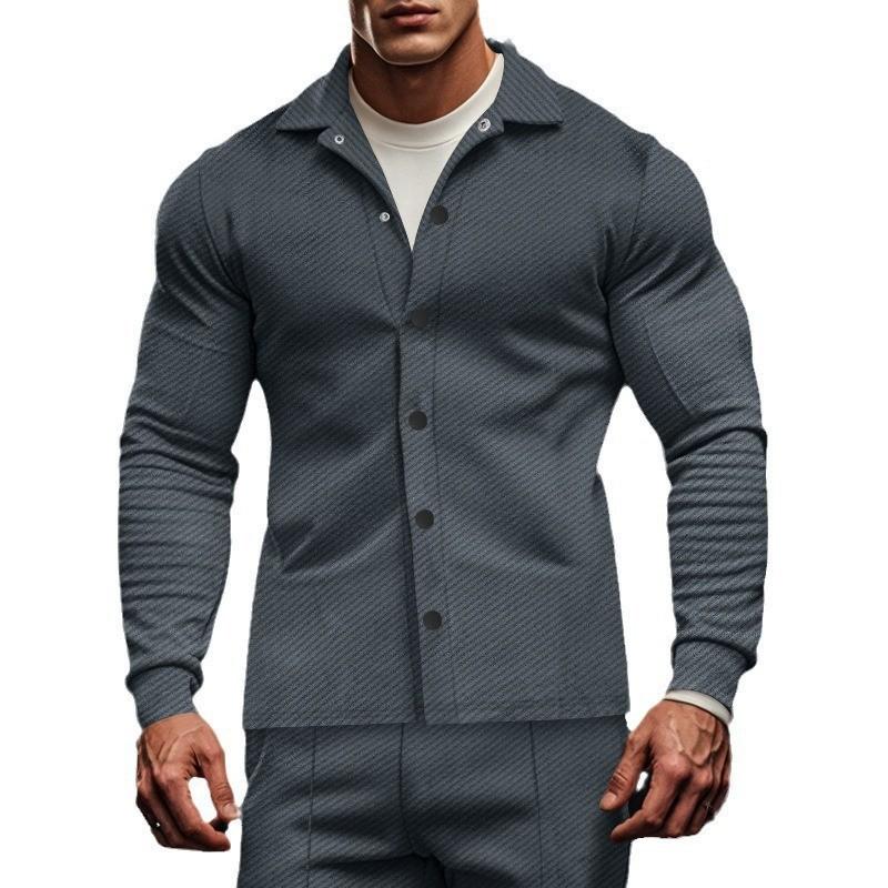 Chemise-veston en twill décontractée pour homme – Veste overshirt intemporelle avec boutons pour l'hiver