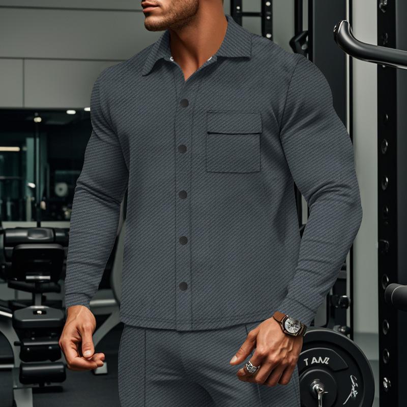 Chemise-veston en twill décontractée pour homme – Veste overshirt intemporelle avec boutons pour l'hiver
