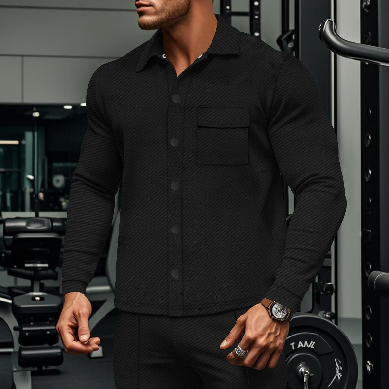 Chemise-veston en twill décontractée pour homme – Veste overshirt intemporelle avec boutons pour l'hiver