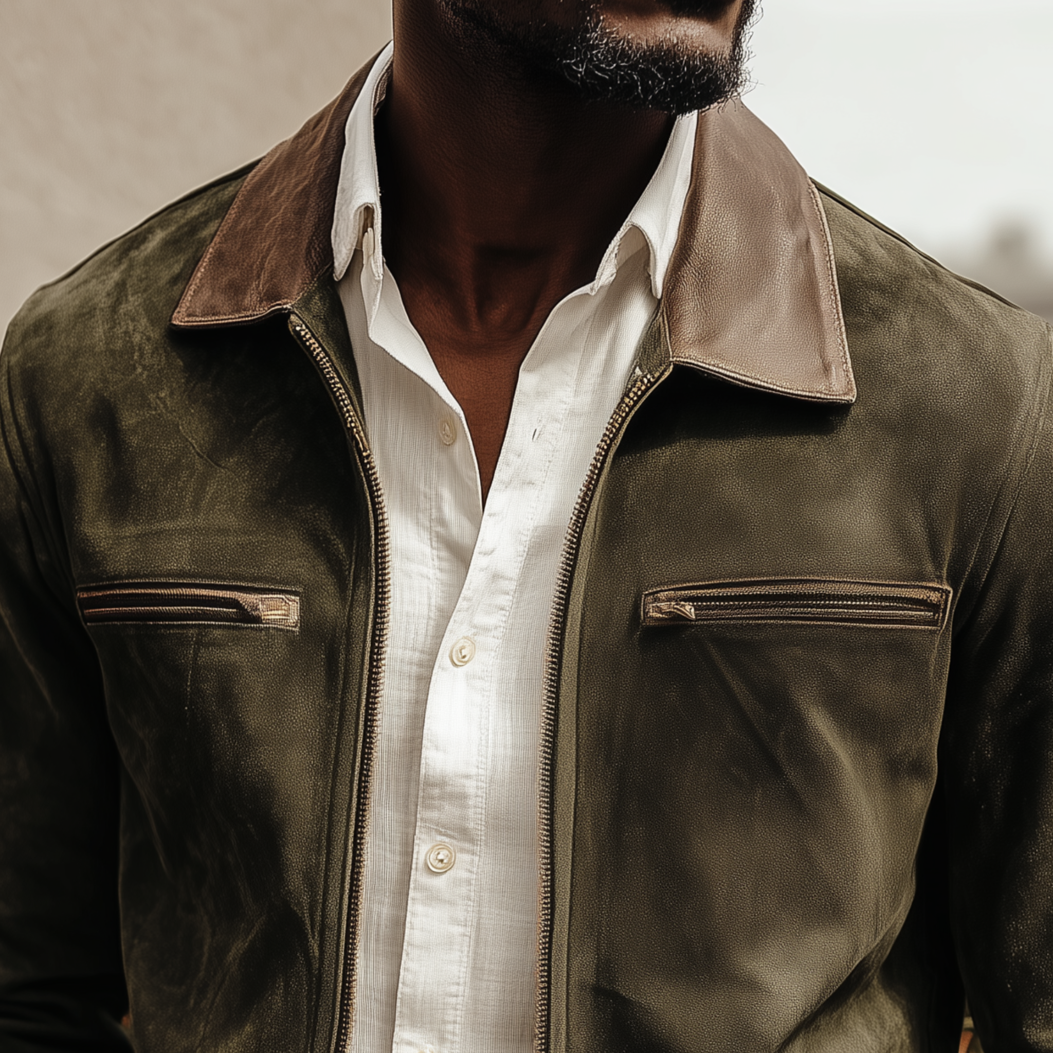 Veste Homme en Suède Luxe – Classique, Élégante et Confortable