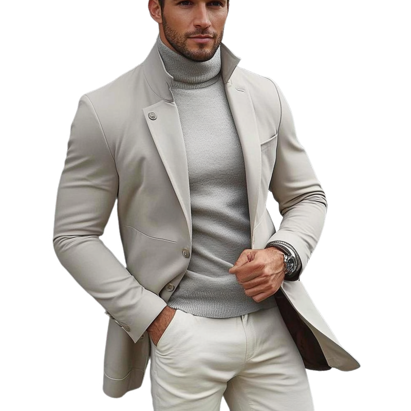 Veste pour homme élégante – Manteau en mélange de coton dans le style Old Money