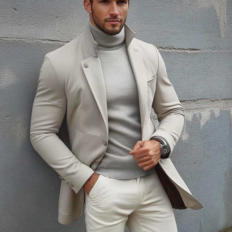 Veste pour homme élégante – Manteau en mélange de coton dans le style Old Money