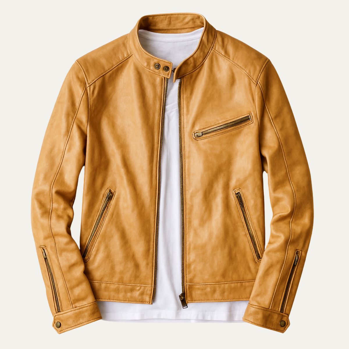 La Veste en Cuir Brooklyn – Veste de Moto Classique/Élégante pour le Lifestyle