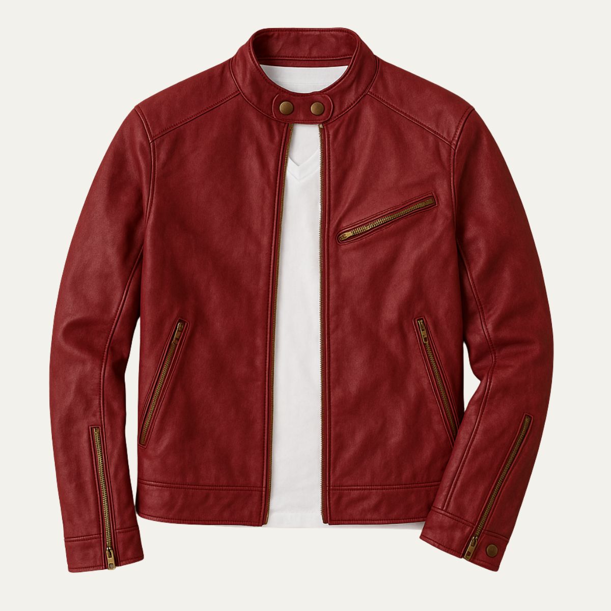 La Veste en Cuir Brooklyn – Veste de Moto Classique/Élégante pour le Lifestyle