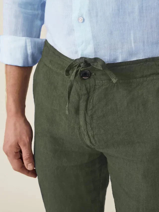 Hugh - Pantalon en lin coupe décontractée