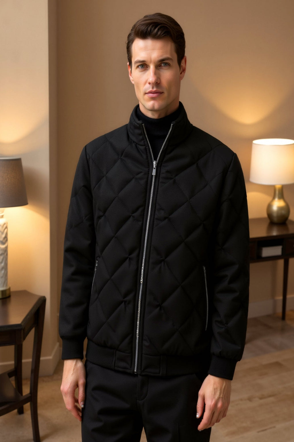 Ignatius - Manteau pour hommes moderne Old Money noir de haute qualité
