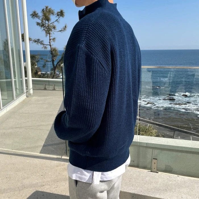 John – Sweat-shirt moderne à fermeture zippée demi-longueur