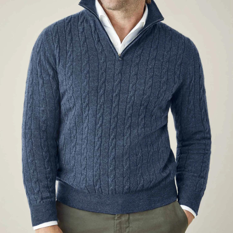 Domingo | Pull en maille torsadée avec motif