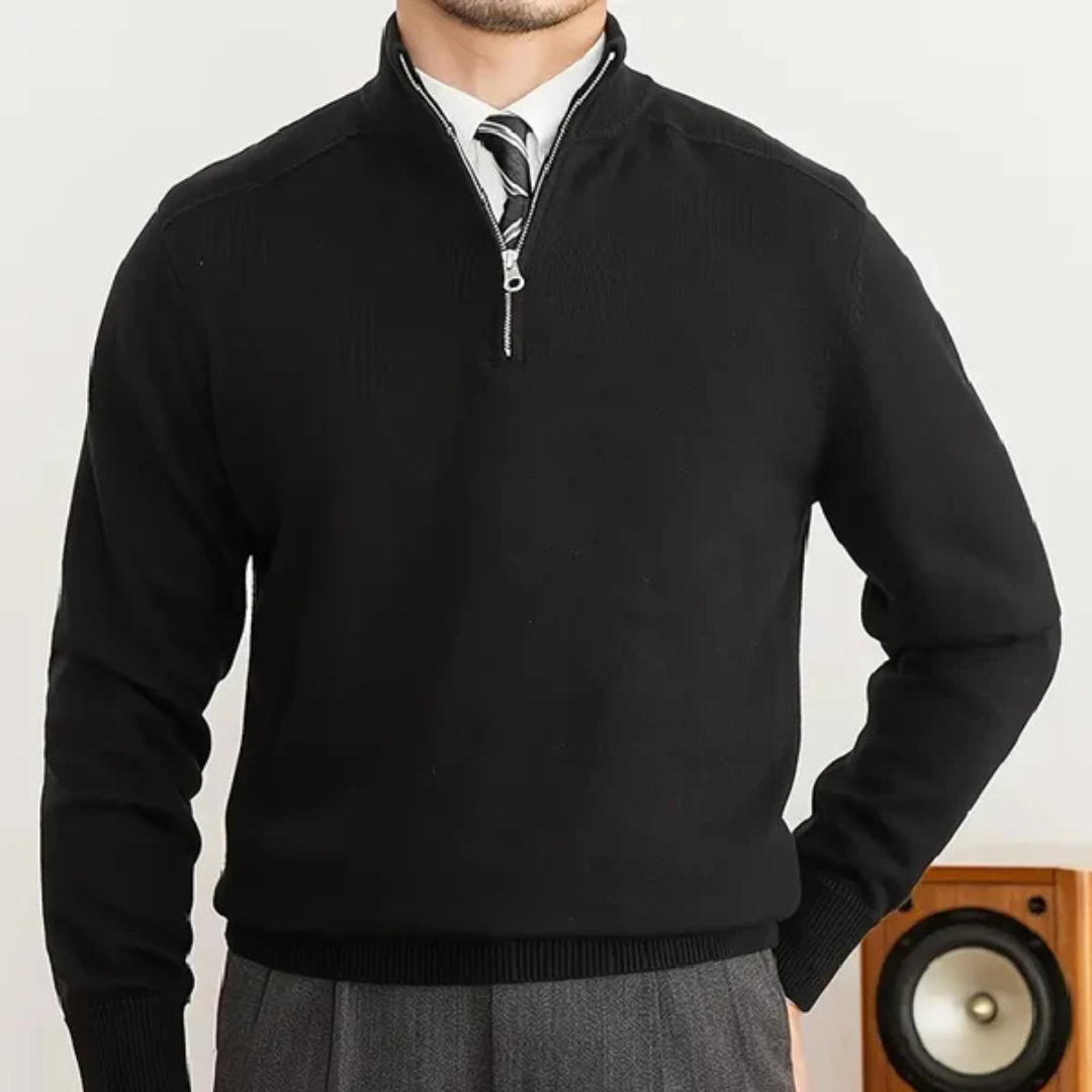 Pull à demi-zip en coton pour hommes