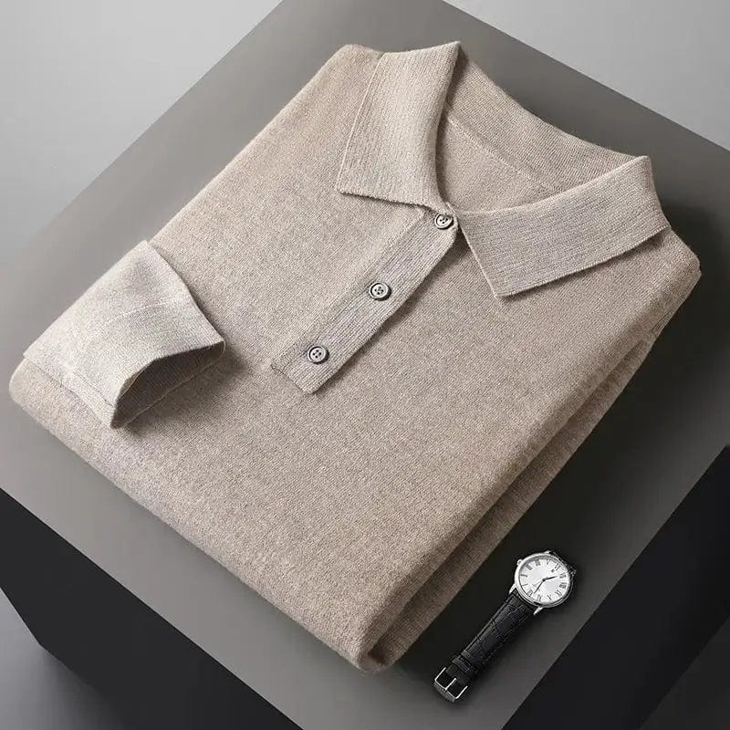 Polo à manches longues pour hommes, coupe ajustée