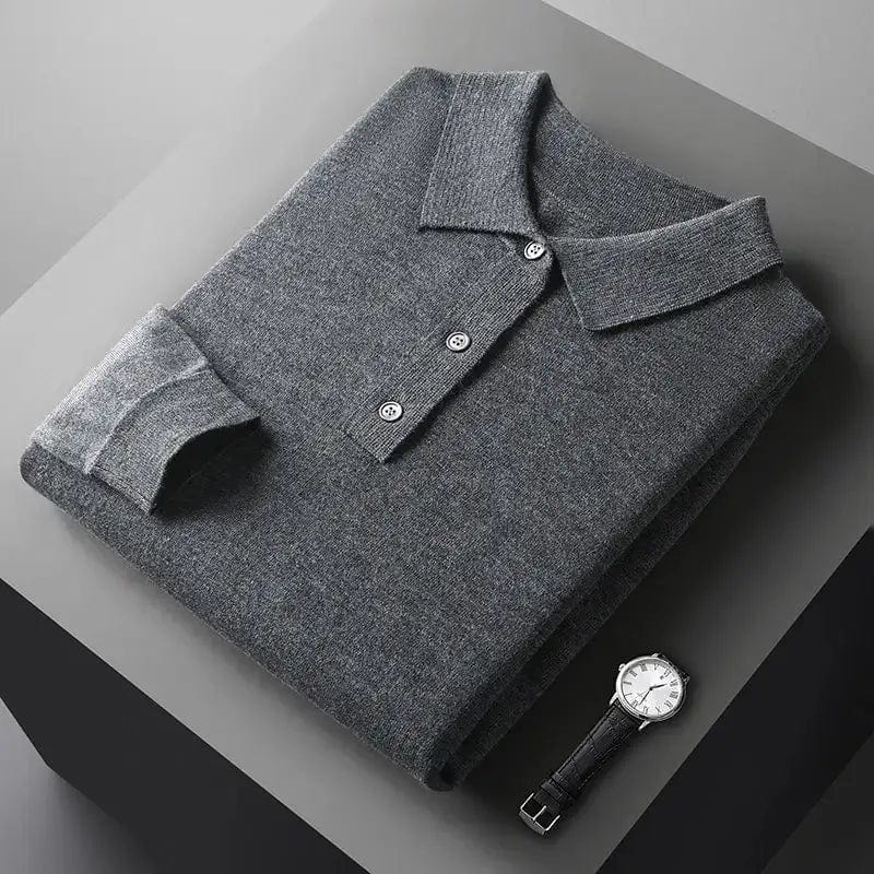 Polo à manches longues pour hommes, coupe ajustée