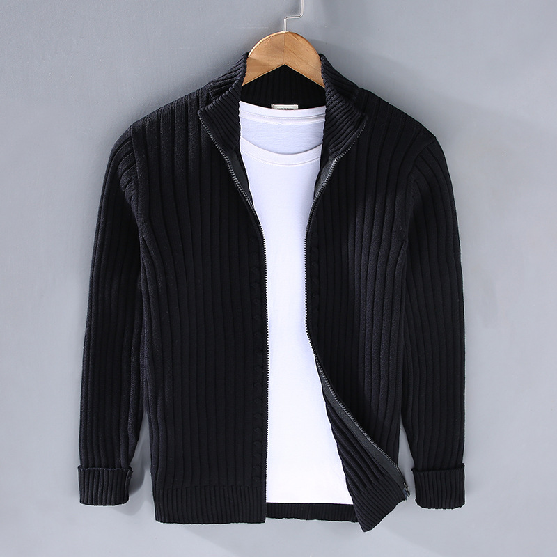 Nilo – Cardigan zippé pour hommes avec texture rayée