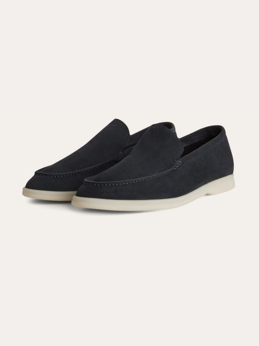 Noli - Loafers en suède bleu marine classique
