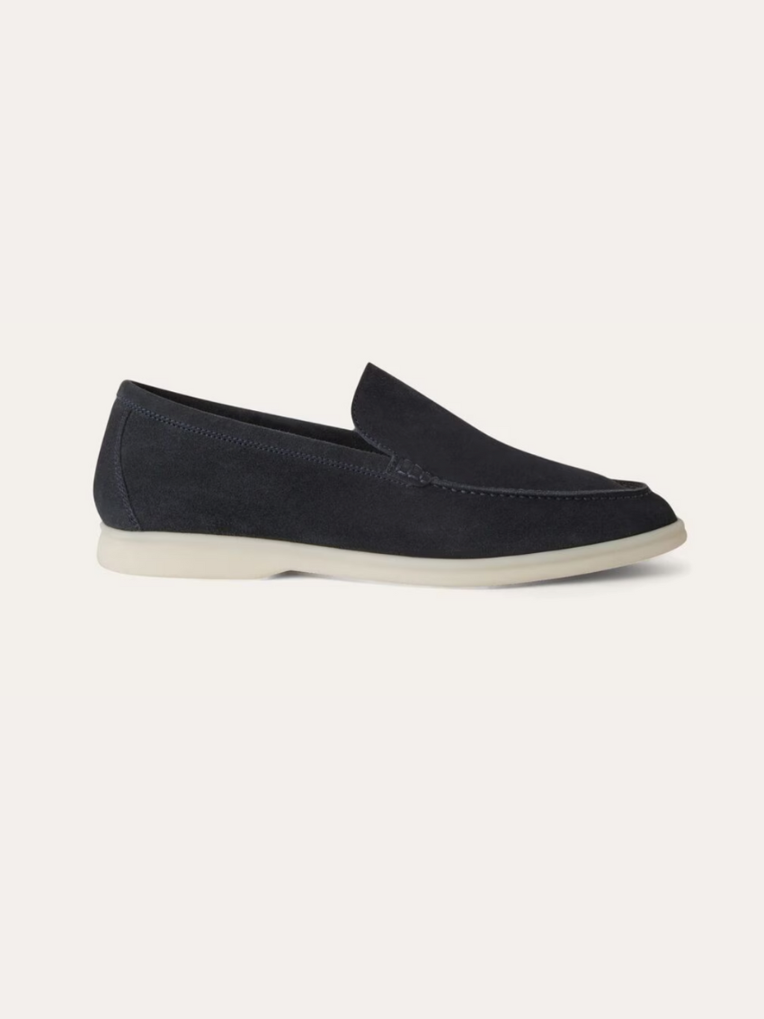 Noli - Loafers en suède bleu marine classique