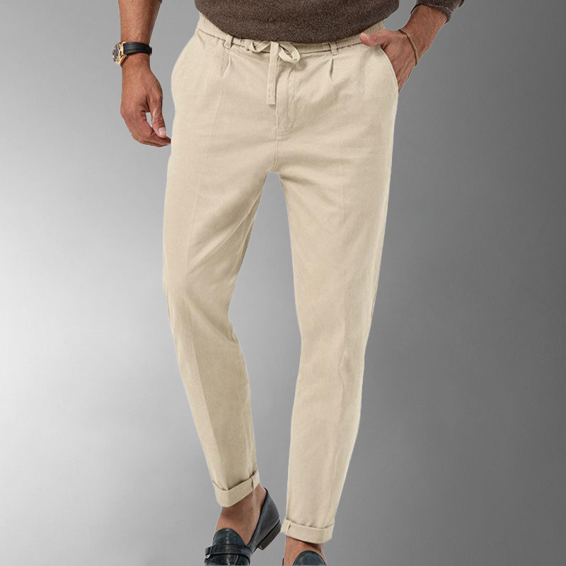 Rilardo - Pantalon d'été décontracté en lin pour homme