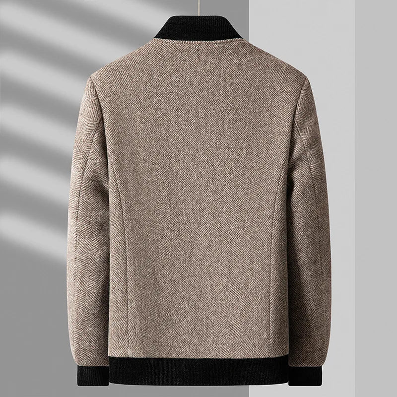 Manteau en Mélange de Laine pour Homme – Bomber Classique Old Money avec Coupe Élégante en Cachemire
