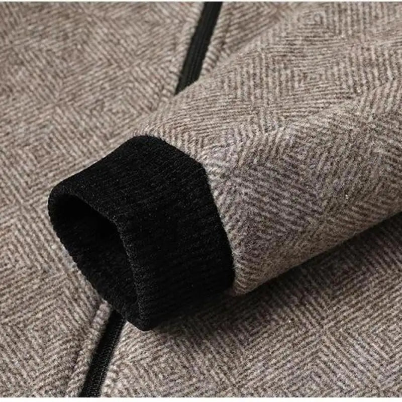 Manteau en Mélange de Laine pour Homme – Bomber Classique Old Money avec Coupe Élégante en Cachemire