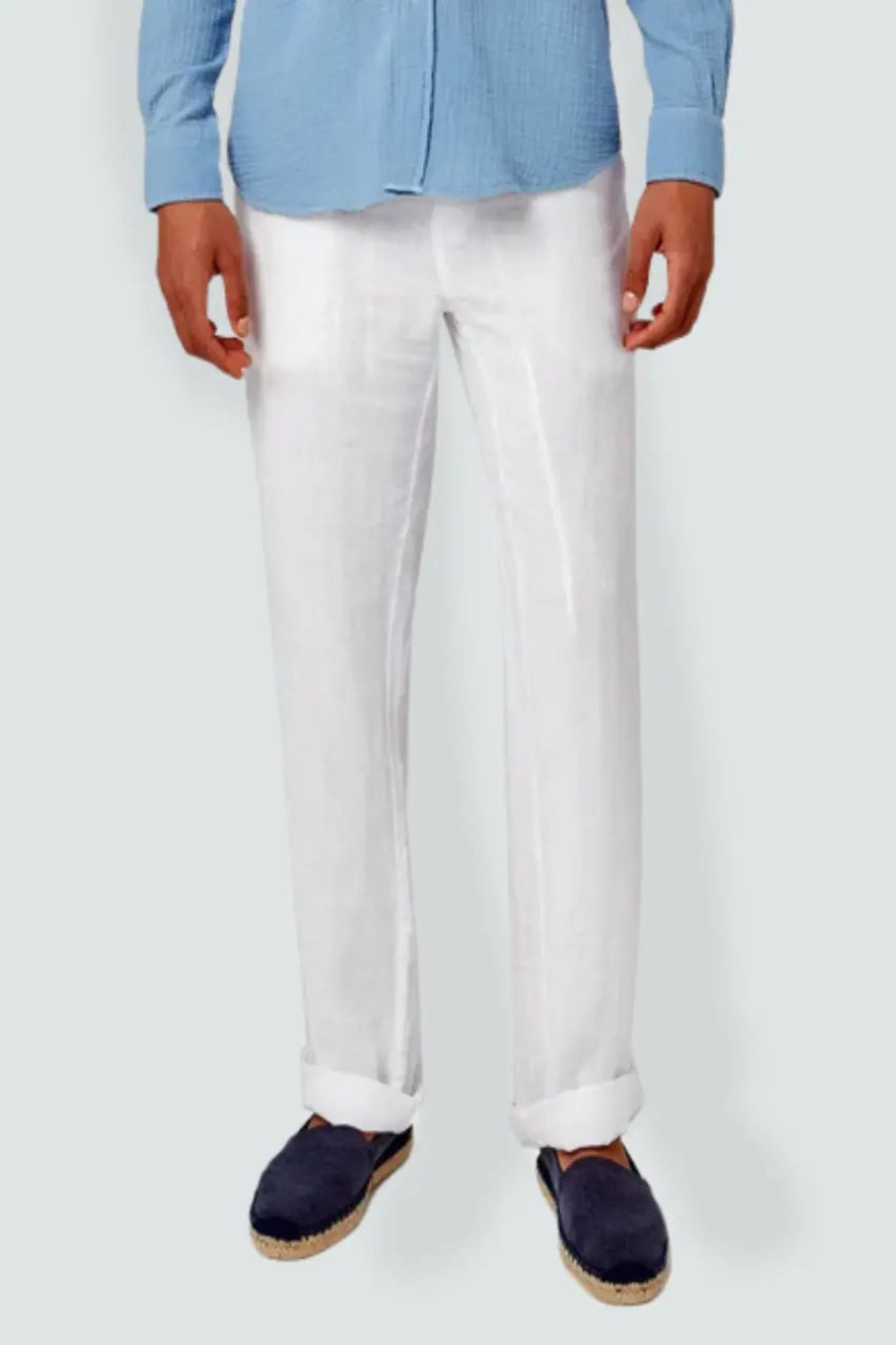 Pantalon en lin blanc Old Money