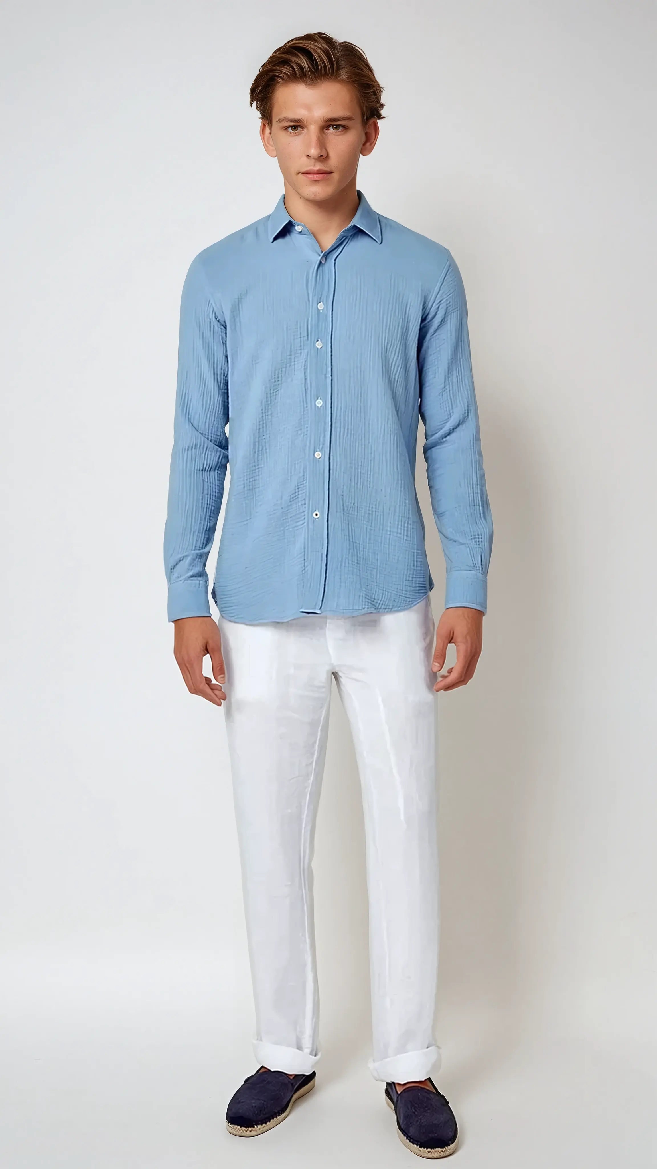 Pantalon en lin blanc Old Money
