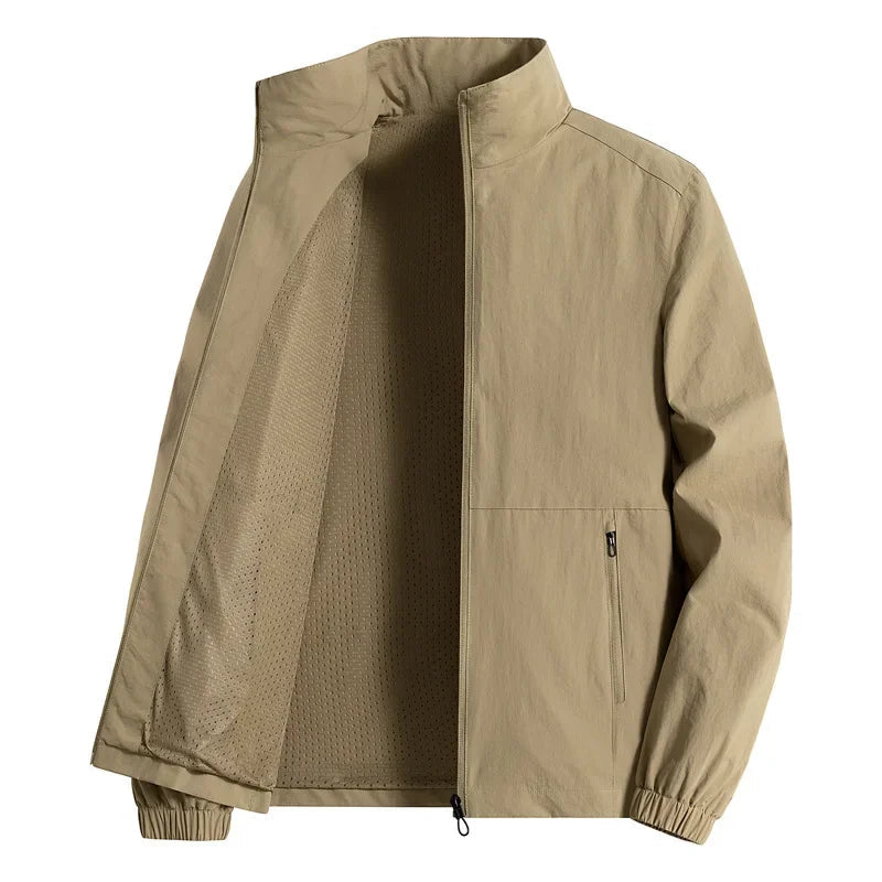 Dante - Veste coupe-vent moderne noire avec fermeture éclair