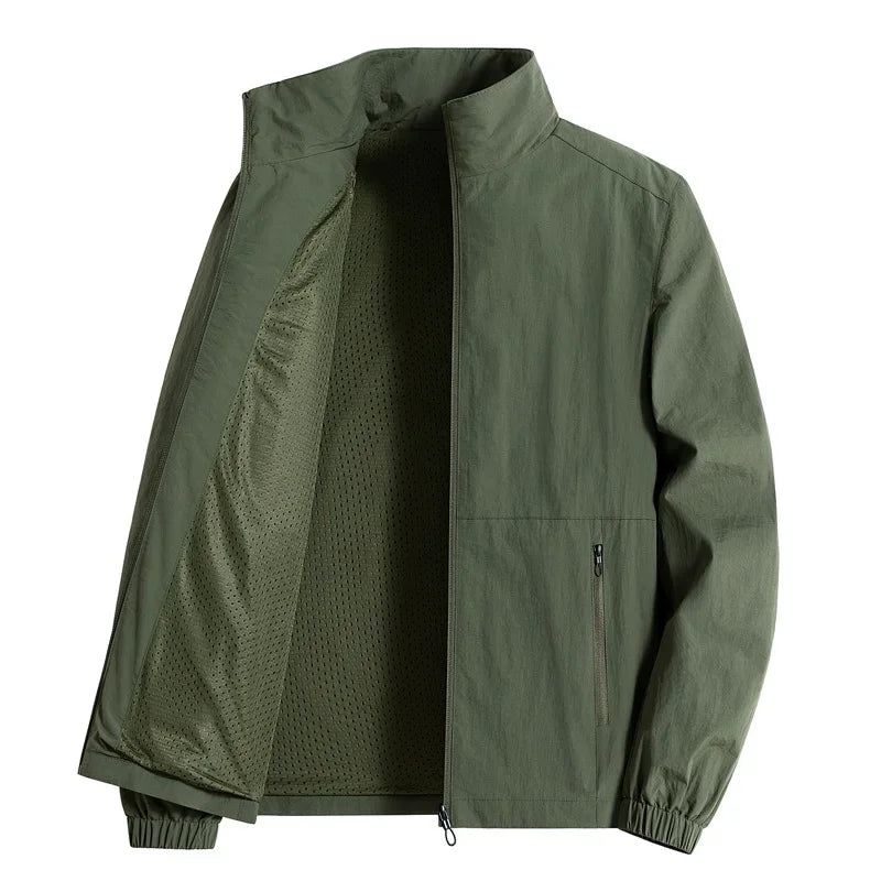Dante - Veste coupe-vent moderne noire avec fermeture éclair
