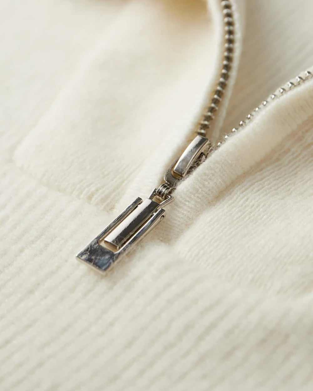 Pull en cachemire Portofino avec demi-zip