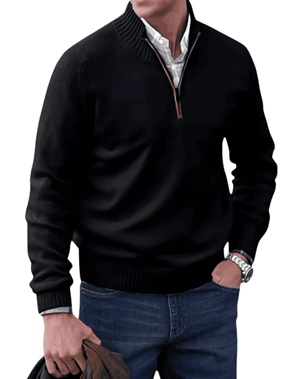 Pull zippé décontracté