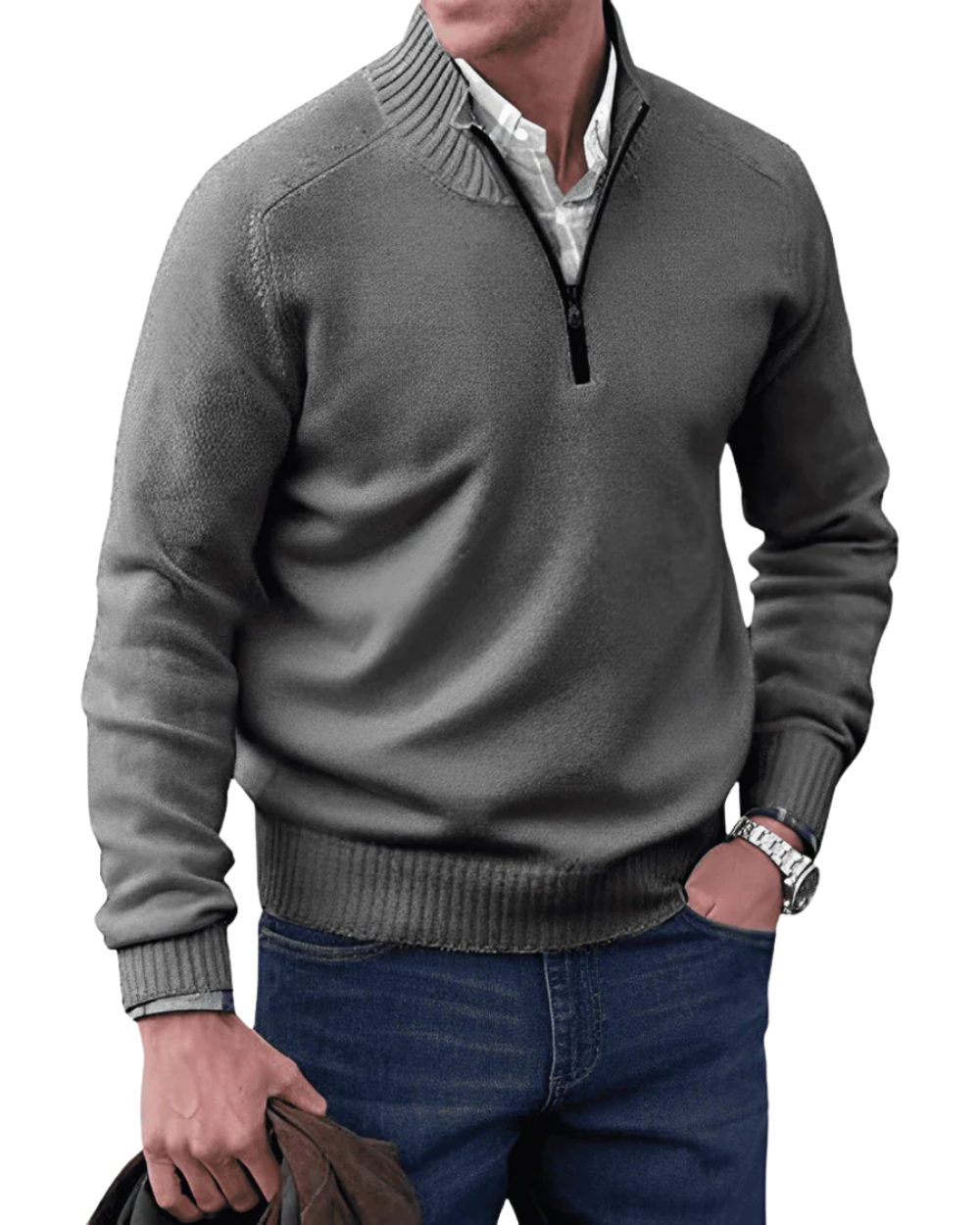 Pull zippé décontracté