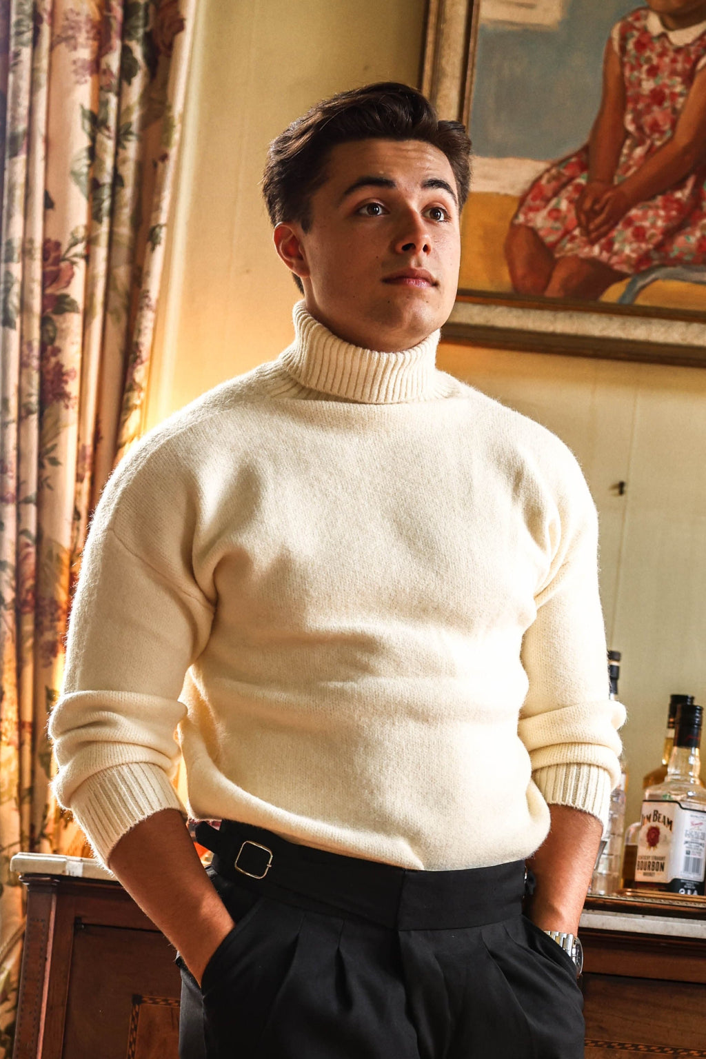 Reginal - Pull Col Roulé en Cachemire Old Money