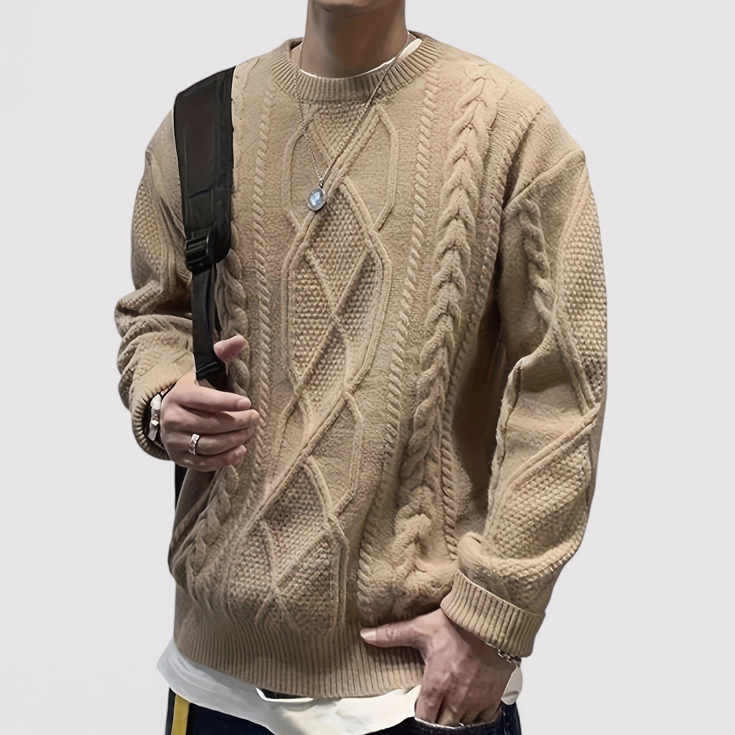 Cardigan chic – Pull classique pour hommes à col rond