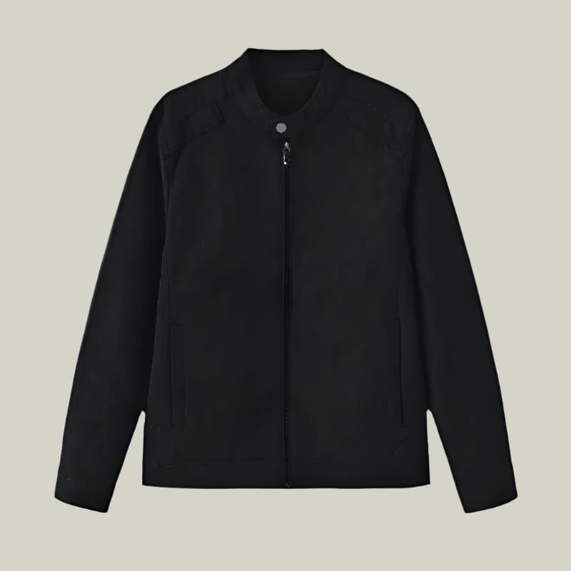 Veste en cuir suédé élégante décontractée - Noir/Marron pour hommes