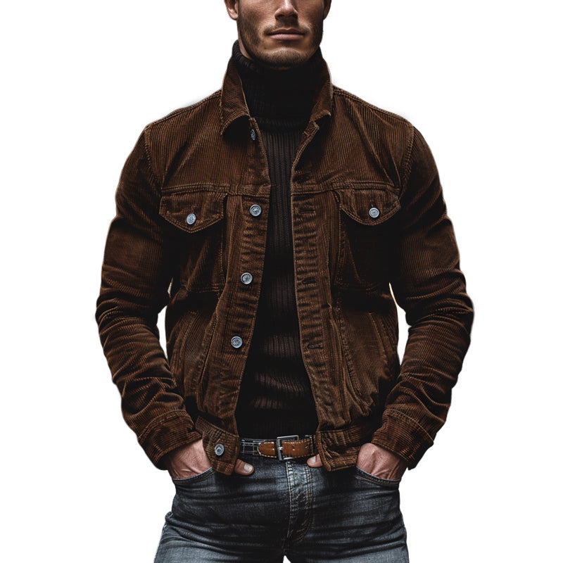 Veste en velours côtelé pour hommes – Manteau de travail vintage dans le style Old Money