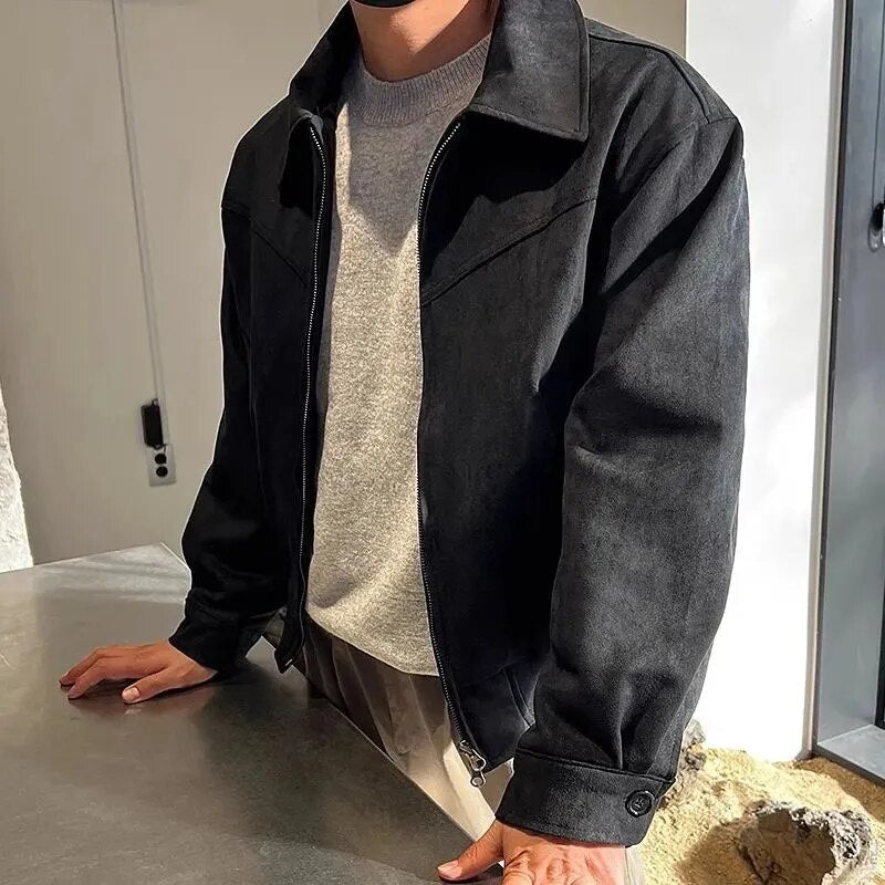 Anastasio - Veste en Cuir Vintage pour Hommes en Noir et Marron