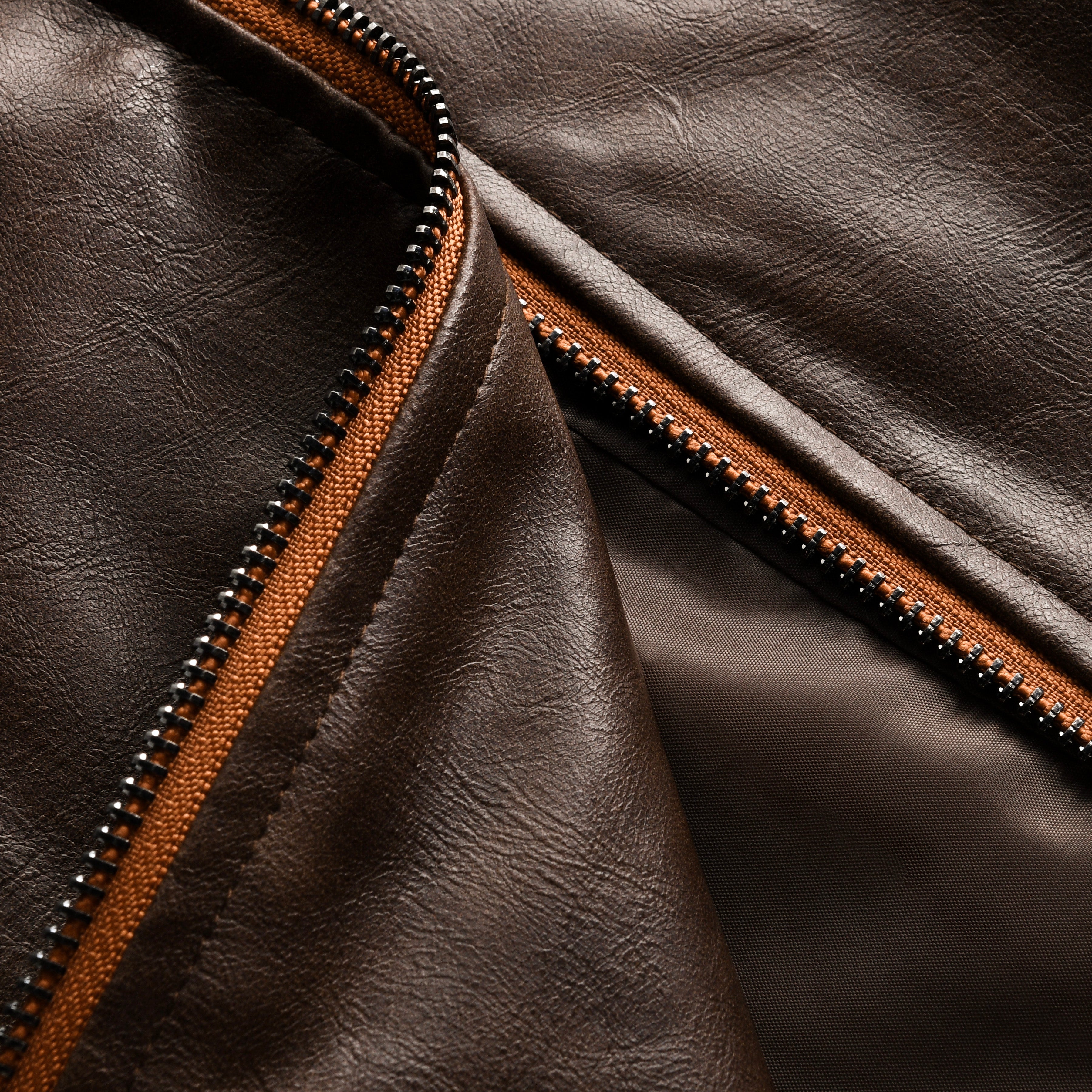 Veste en cuir classique vintage marron pour homme – Style hivernal entre-saison pour homme 2025