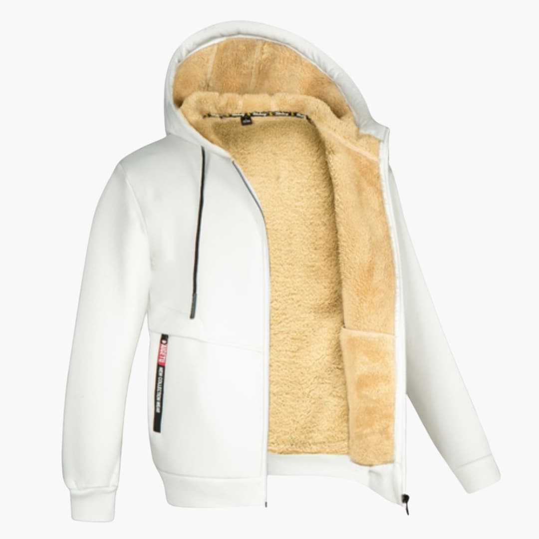 Eleganzo - Veste d'Hiver Old Money en Laine pour Hommes avec Capuche