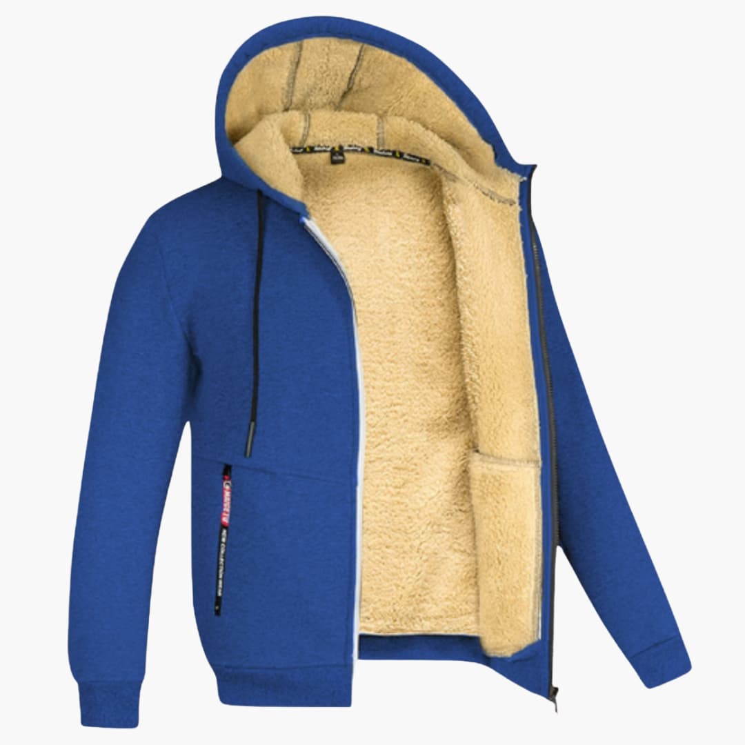Eleganzo - Veste d'Hiver Old Money en Laine pour Hommes avec Capuche