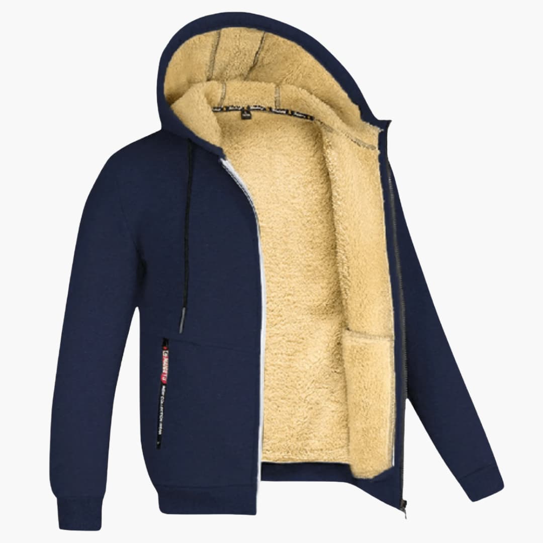Eleganzo - Veste d'Hiver Old Money en Laine pour Hommes avec Capuche