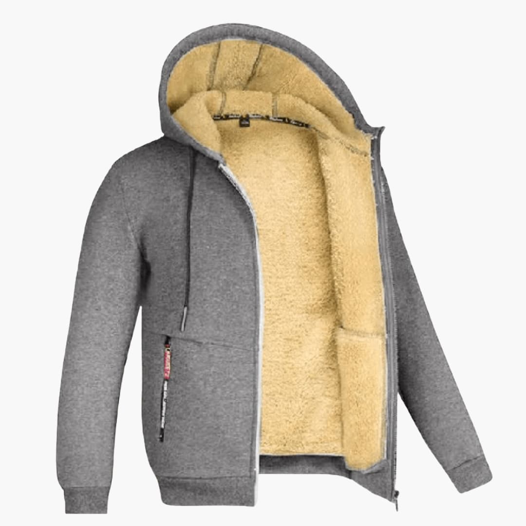Eleganzo - Veste d'Hiver Old Money en Laine pour Hommes avec Capuche