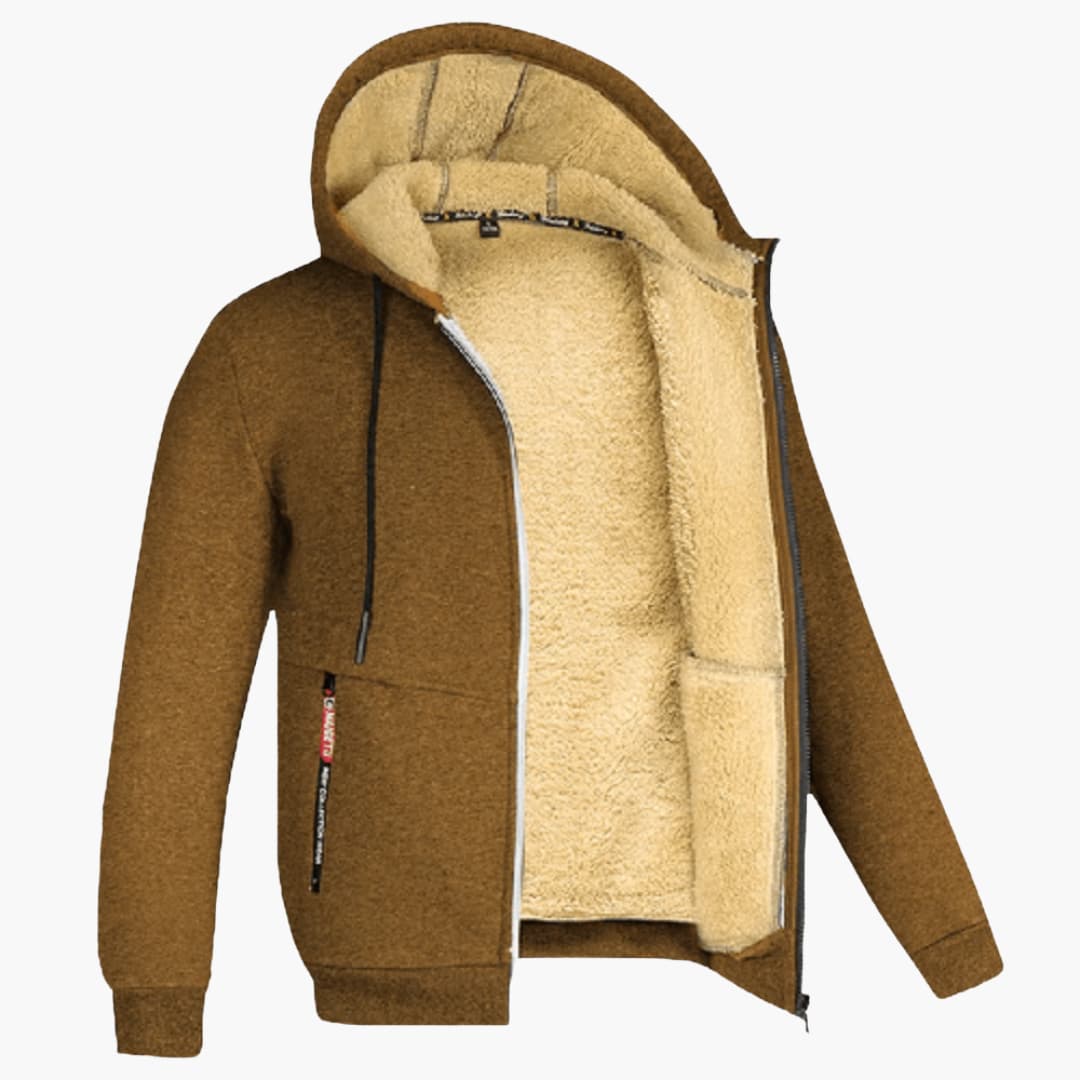 Eleganzo - Veste d'Hiver Old Money en Laine pour Hommes avec Capuche
