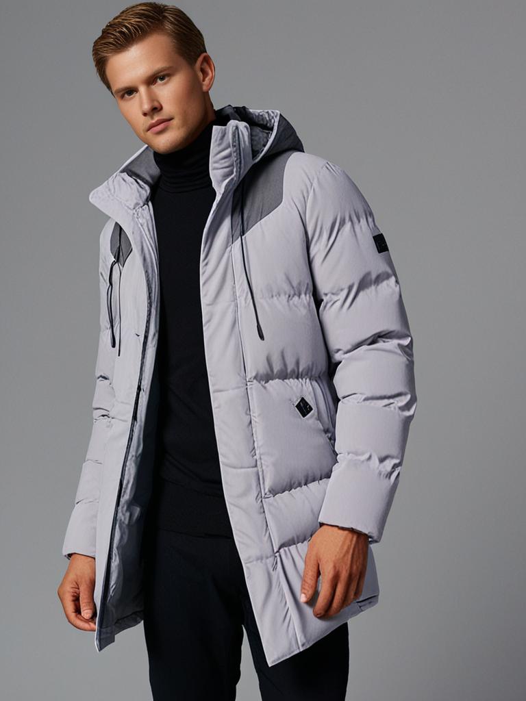 Manteau Long en Duvet Imperméable et Chaud dans le Style Old Money