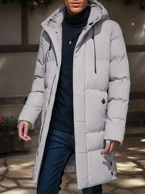 Manteau Long en Duvet Imperméable et Chaud dans le Style Old Money