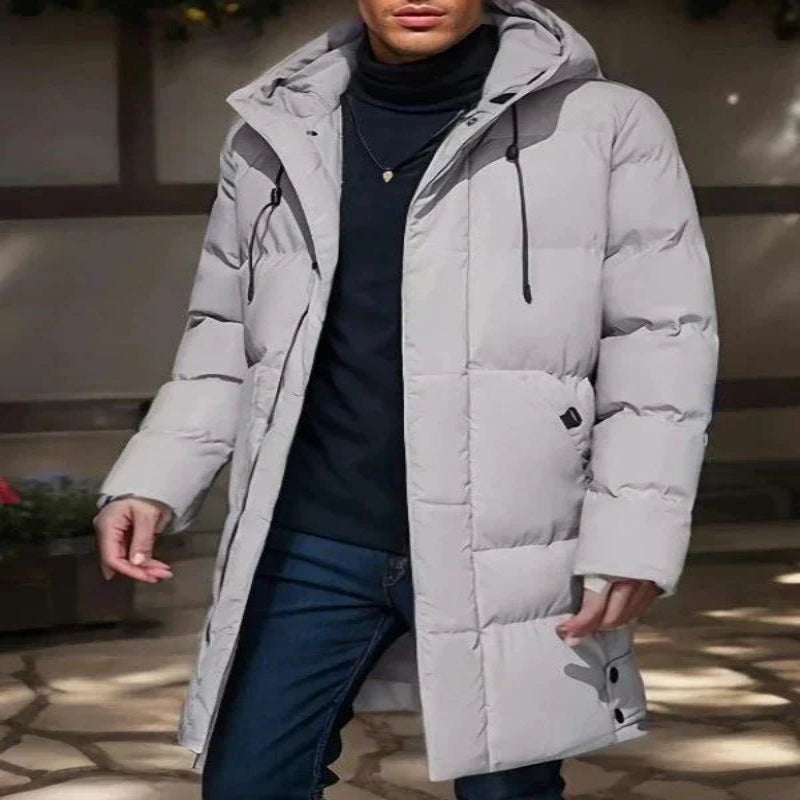 Manteau Long en Duvet Imperméable et Chaud dans le Style Old Money