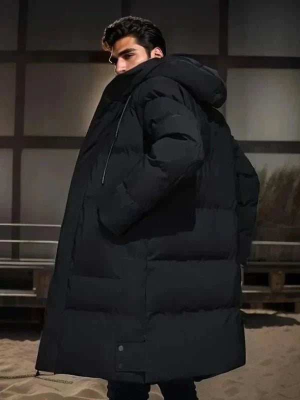 Manteau Long en Duvet Imperméable et Chaud dans le Style Old Money